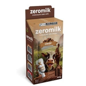 Chocolate Zeromilk 40% - Crisp Sem Lactose Caixa com 6 un de 70g
