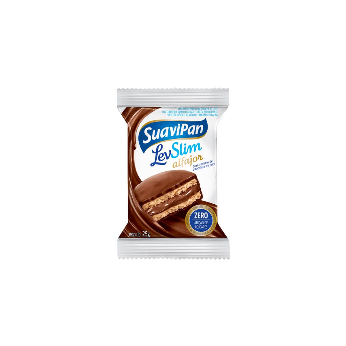 Alfajor Levslim Chocolate ao Leite Caixa com 12 un de 25g