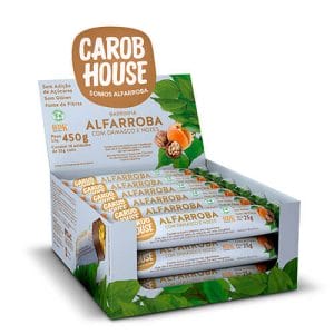 Alfarroba com Damasco e Nozes Sem Açúcar Caixa com 18 un de 25g