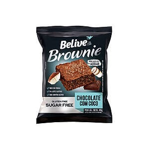 Brownie Zero Açúcar Chocolate com Coco Caixa com 10 un de 40g