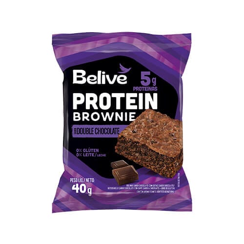 Brownie Protein Sem Glúten Double Chocolate Caixa com 10 un de 40g