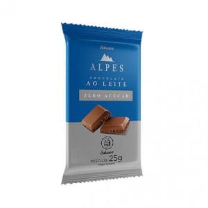 Chocolate Alpes Zero ao Leite Caixa com 16 un de 25g