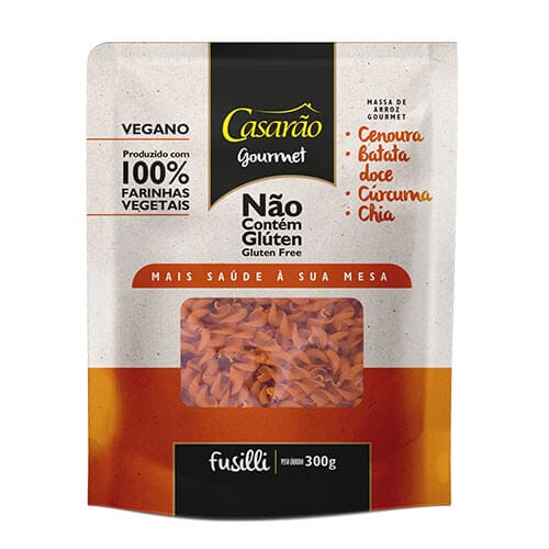 Massa Gourmet Fuzilli com Cenoura, Batata Doce, Curcuma e Chia 300g