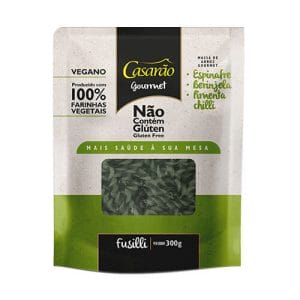 Massa Gourmet Fuzilli com Espinafre, Beringela e Pimenta Chilli 300g