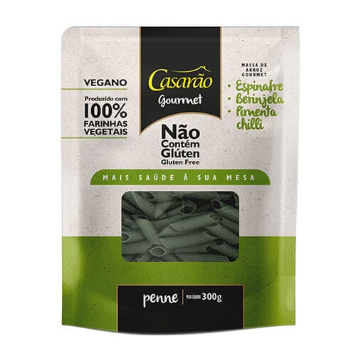 Massa Gourmet Penne com Espinafre, Beringela e Pimenta Chilli 300g