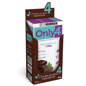 Chocolate Only4 70% - Chia Sem Lactose Caixa com 6 un de 70g