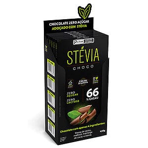 Chocolate Stevia Choco 66% Sem Açúcar Caixa com 6 un de 70g