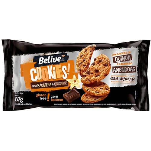 Cookies Zero Açúcar Baunilha com Chocolate Caixa com 10 un de 67g