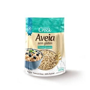 Aveia Sem Glúten Flocos Grossos Cereal Crock 200g