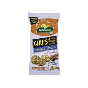 Chips de Arroz Integral e Milho Presunto Sem Glúten 70g