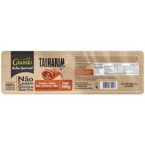 Massa Gourmet Talharim com Cenoura, Batata Doce, Curcuma e Chia 300g