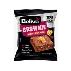 Brownie Zero Açúcar Chocolate com Nozes Caixa com 10 un de 40g