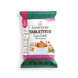 Biscoitos Tabletitos Low Carb Alho e Manjericão Sem Glúten Caixa com 6 un de 50g