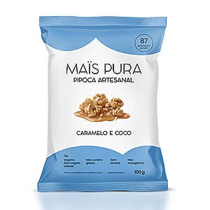 Pipoca Artesanal Caramelo e Coco 100g