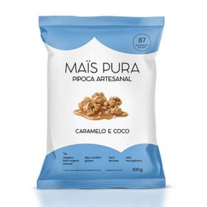 Pipoca Artesanal Caramelo e Coco 100g