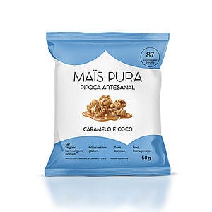 Pipoca Artesanal Caramelo e Coco 50g