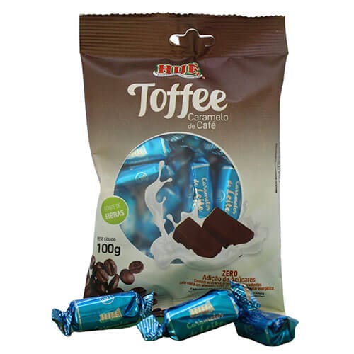 Bala Toffee Caramelo de Café Sem Açúcar 100g