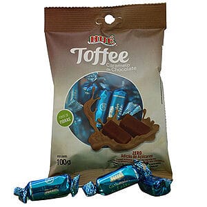 Bala Toffee Caramelo de Chocolate Sem Açúcar 100g