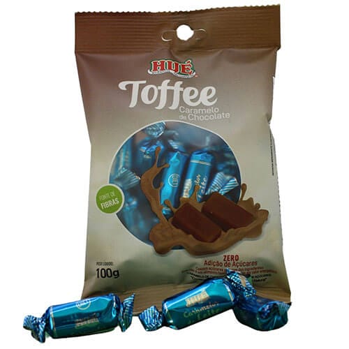Bala Toffee Caramelo de Chocolate Sem Açúcar 100g
