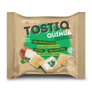 Tostiq Quinua Cebola e Salsa Sem Açúcar Caixa com 7un de 70g