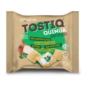 Tostiq Quinua Cebola e Salsa Sem Açúcar Caixa com 7un de 70g