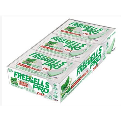 Chicle Freegells Pro Diet Menta Caixa com 15 un de 8g