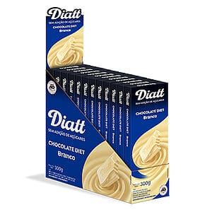 Chocolate Tablete Sem Açúcar Branco Caixa com 12 un de 25g