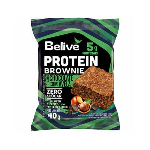 Brownie Protein Sem Glúten Chocolate com Avelã Caixa com 10 un de 40g