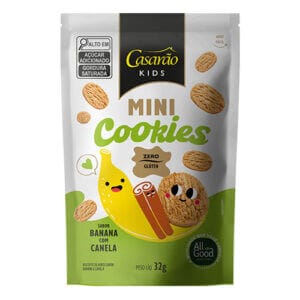 Mini Cookies Banana com Canela Kids Sem Glúten 32g