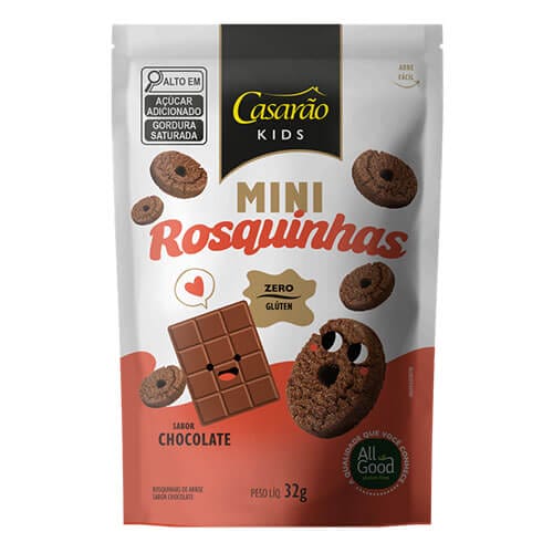 Mini Rosquinhas de Chocolate Kids Sem Glúten 32g