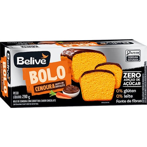 Bolo Sem Açúcar Cenoura com Chocolate 290g