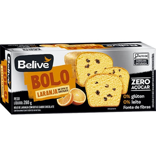 Bolo Sem Açúcar Laranja com Gotas de Chocolate 260g