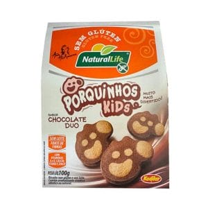 Biscoitos Porquinhos Kids Chocolate Duo Sem Glúten Sem Lactose 100g
