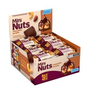 Barra de Castanhas Mini Nuts ao Leite Sem Açúcar Caixa com 22un de 15g