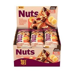 Barra de Castanhas Nuts Banana e Canela Caixa com 12un de 25g