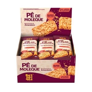 Barra Pé de Moleque Amendoim Sem Açúcar Caixa com 16un de 20g
