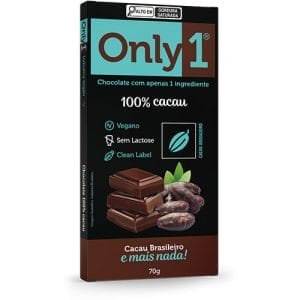 Chocolate Only1 100% - Puro Sem Lactose Caixa com 6 un de 70g
