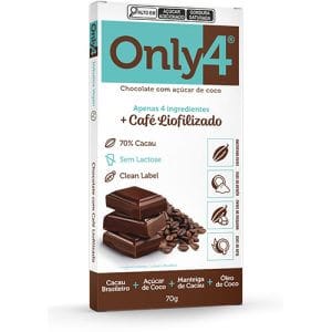 Chocolate Only4 70% - Café Sem Lactose Caixa com 6 un de 70g