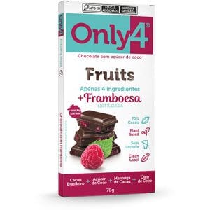Chocolate Only4 70% - Fruit Framboesa Sem Lactose Caixa com 6 un de 70g