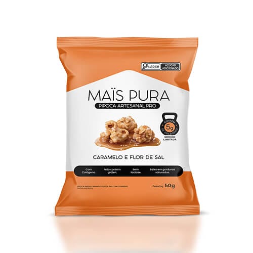 Pipoca Artesanal Caramelo e Flor de Sal PRO 50g